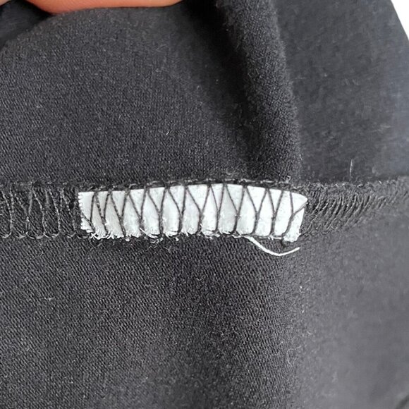 Tristan Black Bouffant Sleeve Top 3/4 Length Semi-Sheer Sleeves Crew Neck Size M - Picture 7 of 12